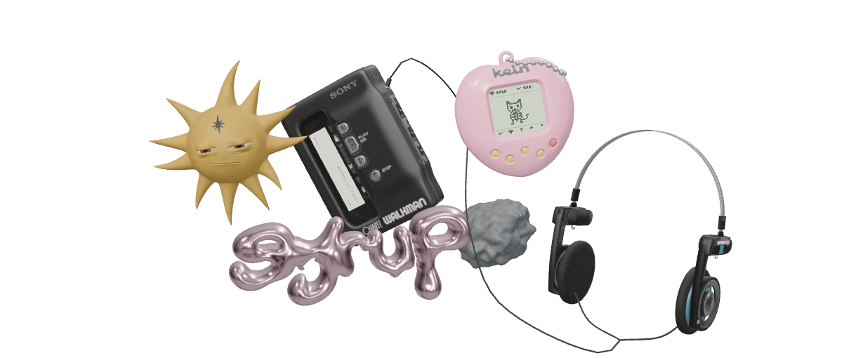 Солнце keln, Sony Walkman, Tamagotchi, Syrup и метеорит
